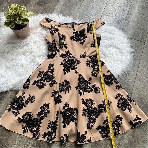 FE Forever Nude and Black Velvet Floral Dress NWT - Picture 12 of 16